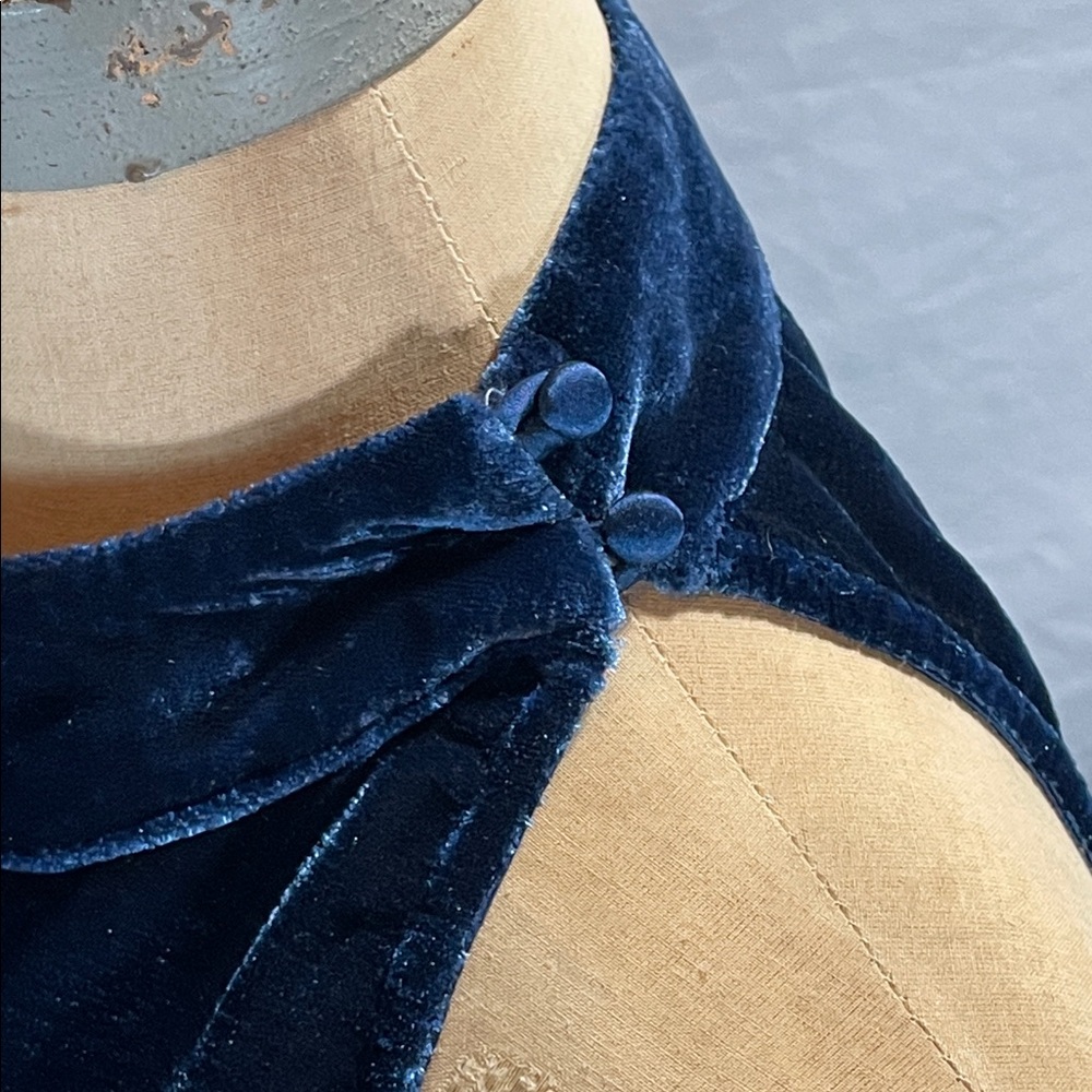Free People Deep Blue Velvet Sleeveless Mini Dress with Sequin Details - Picture 5 of 11